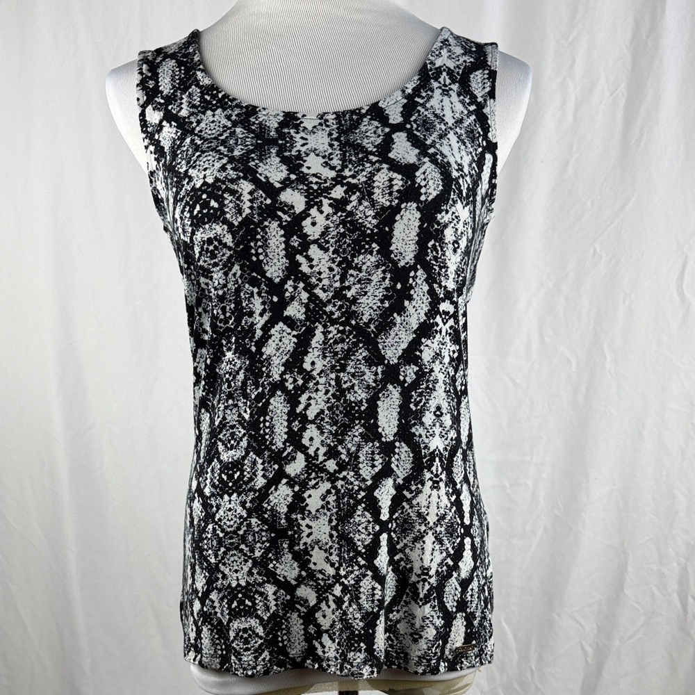 Calvin Klein Black and White Snake Print Tank Top